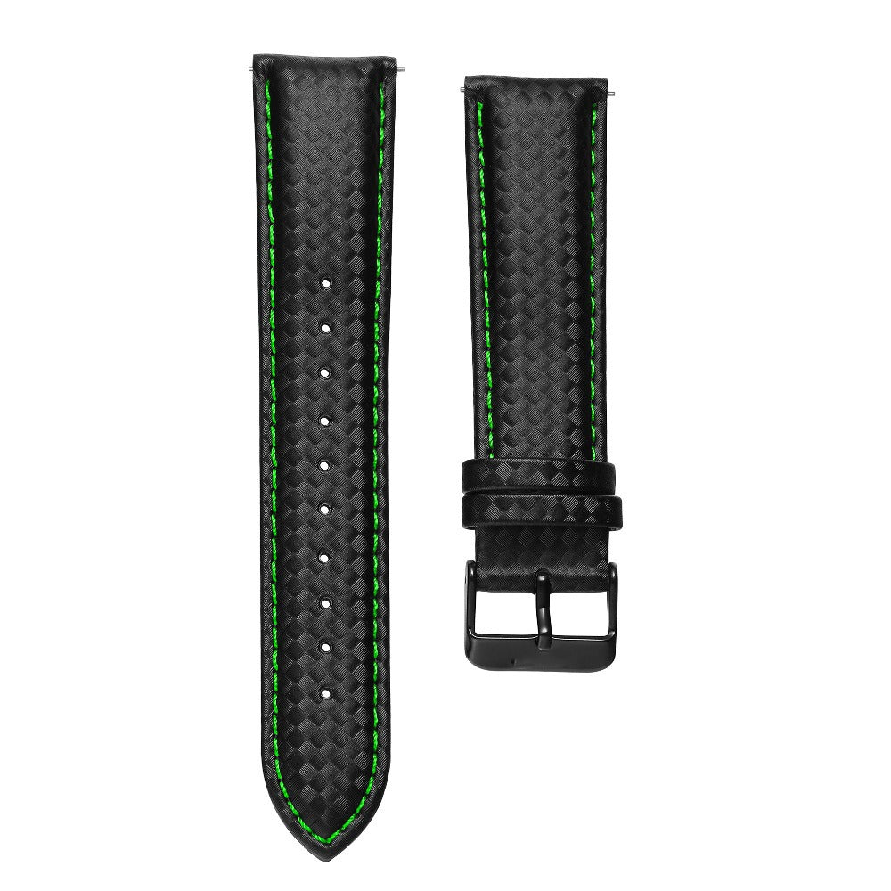 Bracelet cuir noir & vert