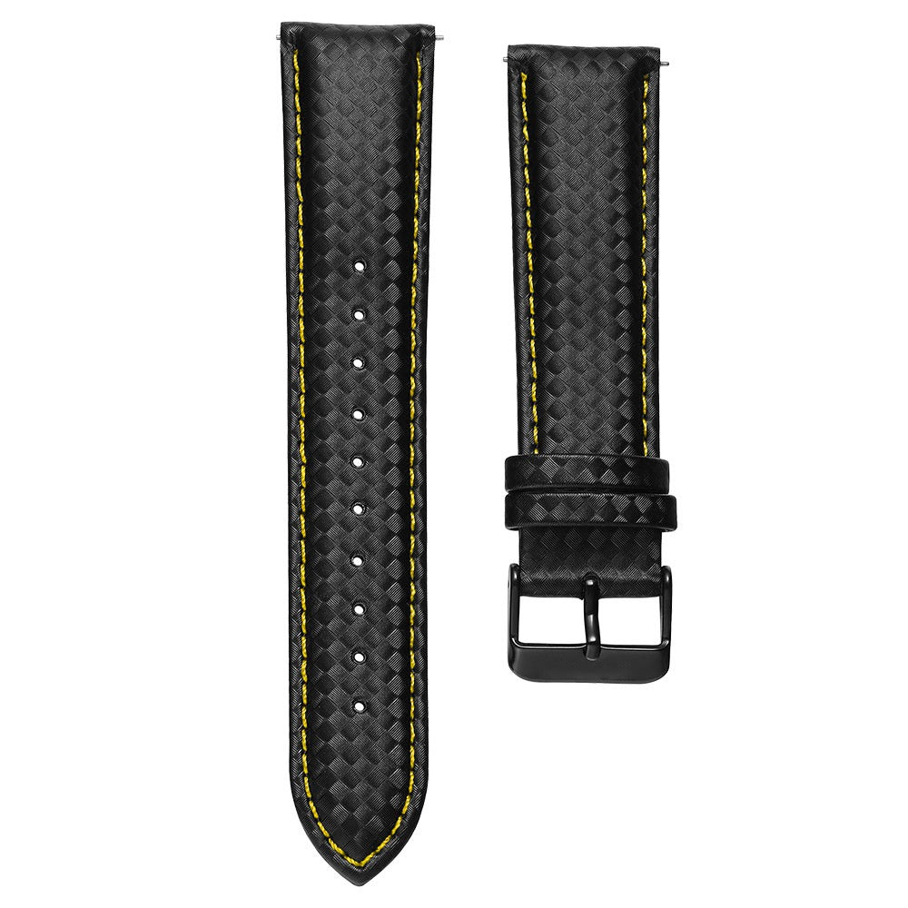 Bracelet cuir noir & jaune