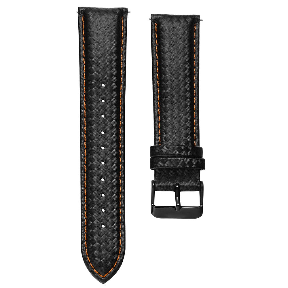 Bracelet cuir noir & orange