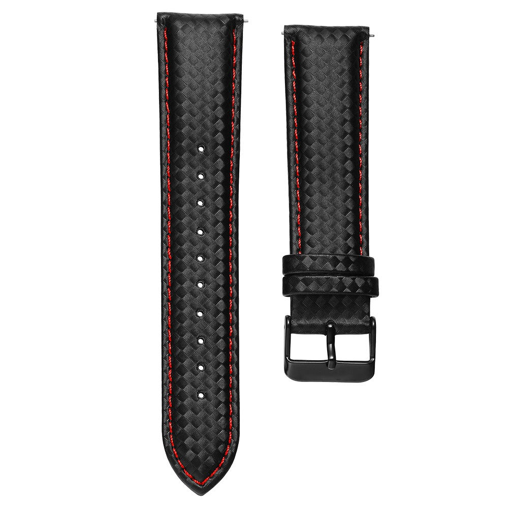 Bracelet cuir noir & rouge